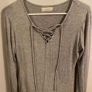 super cute cross-neck long sleeve